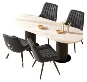 Jídelní židle - Židle - Židle s opěradlem ve tvaru sedáku - Kuchyňská židle - Designová židle - Sada 4 kusů - Ergonomická židle s paměťovou pěnou