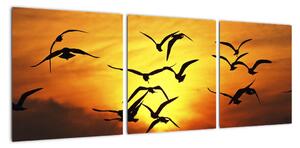 Obraz letících ptáků (90x30cm)