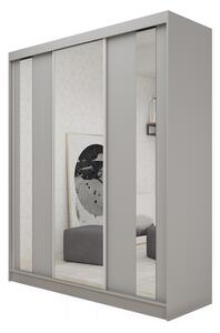 Skříň s posuvnými dveřmi a zrcadlem GAJA, 180x216x61, grafit