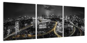 Noční město - obraz (90x30cm)