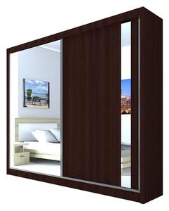 Skříň s posuvnými dveřmi a zrcadlem GAJA, 200x216x61, wenge