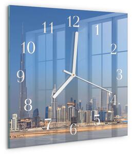 Skleněné hodiny Dubajský horizont zskb-30x30-00081785
