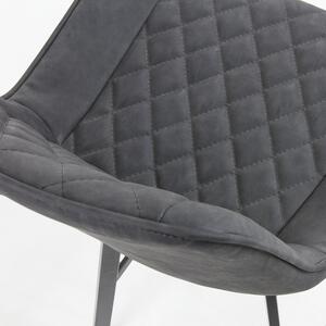 Grafitově černá koženková barová židle Kave Home Adela 66 cm