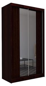 Skříň s posuvnými dveřmi a zrcadlem TOMASO, 150x216x61, wenge
