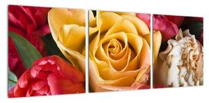 Obrazy květiny (90x30cm)