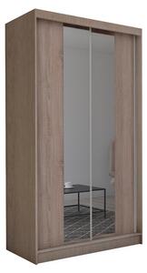 Skříň s posuvnými dveřmi a zrcadlem TOMASO, 150x216x61, sonoma
