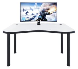 Počítačový herní stůl Y1, 135x73-76x65, bílá/černé nohy