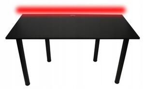 Počítačový herní stůl BIG B2 s LED, 160x73-76x80, černá/černé nohy + USB HUB