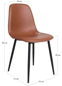 Nordic Living Světle hnědá koženková jídelní židle Raya