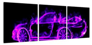 Obraz - hořící auto (90x30cm)