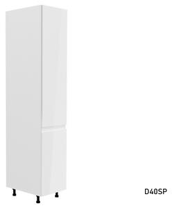 Kuchyňská skříňka vysoká ASPEN D40SP, 40x212x58, bílá/šedá lesk, levá