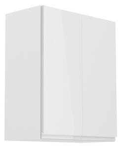Kuchyňská skříňka horní dvoudveřová ASPEN G60, 60x72x32, bílá/šedá lesk