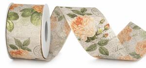 Stuha taftová ENGLISH TEA ROSE – Peach Elegance meruňková 40mm x 2m (13,-Kč/m)