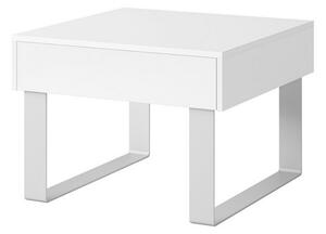 Konferenční stolek malý CALABRINI, 63,5x45x63,5, bílá/bílý lesk