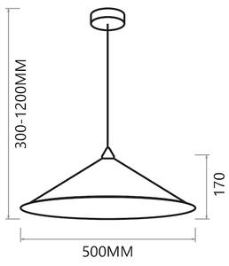 Závěsné svítidlo Fuji, 1x černé/zlaté kompozitní stínítko, (fi 50cm), b