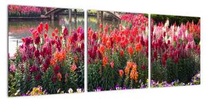 Obraz květinové zahrady (90x30cm)