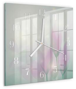 Skleněné hodiny Květiny zskb-30x30-00084295