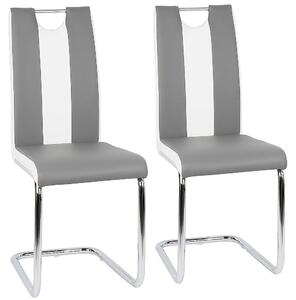 Jídelní židle - Židle - Sedací křeslo - Kuchyňská židle - Křeslo s područkami - Ergonomická - Umělá kůže - Sada 2 kusů