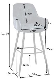 Designová barová židle Garold petrolejový samet