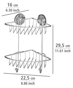 WENKO 20888100-Rohový regál VACUUM-LOC RUND STAH 22,5x29,5 cm lesk. chrom