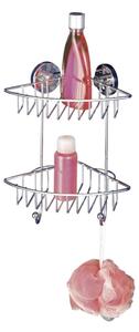 WENKO 20888100-Rohový regál VACUUM-LOC RUND STAH 22,5x29,5 cm lesk. chrom