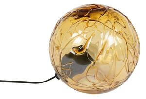 Jantarová skleněná stolní lampa DUTCHBONE LUNE 25 cm