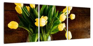 Tulipány ve váze - obraz (90x30cm)