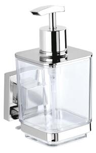 WENKO 22683100-Dávkovač mýdla VACUUM-LOC QUADRO ED 7,5x16 cm stříbrná/lesk.chrom