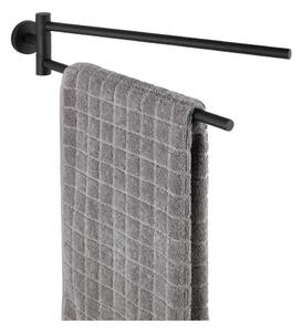 WENKO 24238100-Držák ručníků BOSIO BLACK 5,5x43 cm nerez/stříbrná