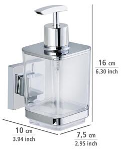 WENKO 22683100-Dávkovač mýdla VACUUM-LOC QUADRO ED 7,5x16 cm stříbrná/lesk.chrom