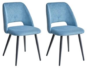 Sada jídelních židlí (2, 4 nebo 6 kusů) – sedák z ribového sametu, ergonomický design, černé kovové nohy