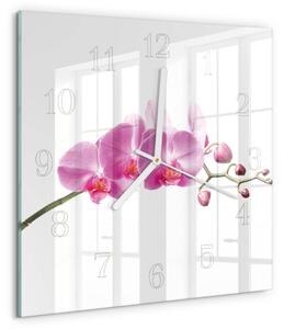 Skleněné hodiny Orchidej zskb-30x30-00087340