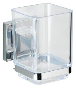 WENKO 22680100 -Kelímek VACUUM-LOC QUADRO ED 7,5x10 cm stříbrná/lesk. chrom/čirá