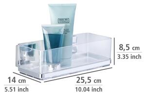 WENKO 22692100-Polička VACUUM-LOC QUADRO ED 25,5x14 cm stříbrná/čirá