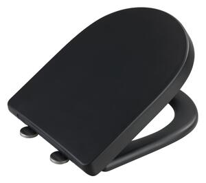 WENKO 24989100 - WC sedátko EXCLUSIVE 36,5x45 cm černá/stříbrná