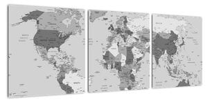 Mapa světa - obraz (90x30cm)