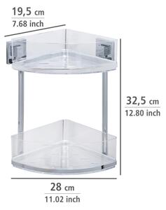 WENKO 22690100-Rohový regál VACUUM-LOC QUADRO ED 28x32,5 cm stříbrná/lesk. chrom