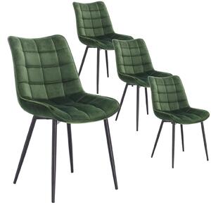 Jídelní židle - Židle - Židle s potahem imitujícím kůži - Kovové nohy - Ergonomický design - Protiskluzové podložky na nohou