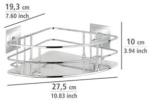 WENKO 23856800-Polička TURBO-LOC QUADRO ED. 27,5x19,3 cm nerez/lesk. chrom