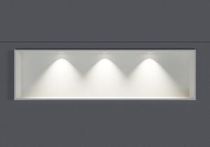Bílá nástěnná nika z litého minerálu EG2513 - výška 25 cm - hloubka 13 cm - volitelný LED reflektor