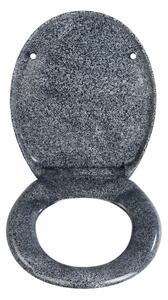 WENKO 18902100-WC sedátko OTTANA 44,5x37,5 cm granit/šedá/stříbrná