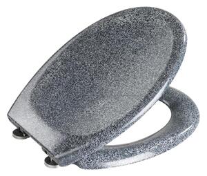 WENKO 18902100-WC sedátko OTTANA 44,5x37,5 cm granit/šedá/stříbrná