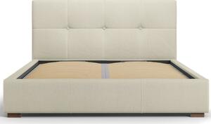 Béžová látková postel MICADONI SAGE 140 x 200 cm