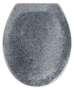 WENKO 18902100-WC sedátko OTTANA 44,5x37,5 cm granit/šedá/stříbrná