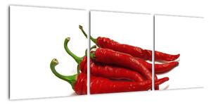 Chilli papričky, obrazy (90x30cm)