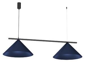 Závěsné svítidlo Capital, 2x tmavomodré kovové stínítko, (fi 46cm), db