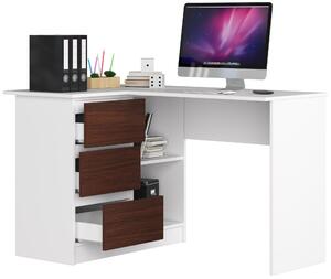 Moderní psací stůl HERRA124L, bílý / wenge