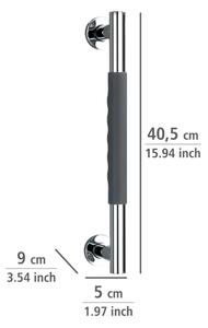 WENKO 23284100-Madlo SECURA 40,5x9 cm nerez/antracit/lesk. chrom