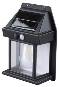 SOLIGHT LED solární lucerna nástěnná, teplá bílá, 12x17cm, černá