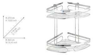 WENKO 20412100-Rohový regál PREMIUM EDELSTAHL 26,5x27,5 cm nerez/stříbrná